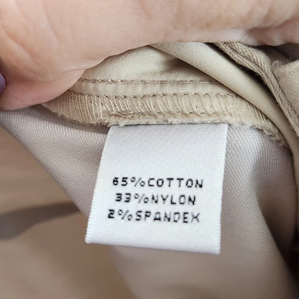 ST. JOHN SPORT Pants Womens 4‎ Tan Khaki Double Button Trouser Classic Designer